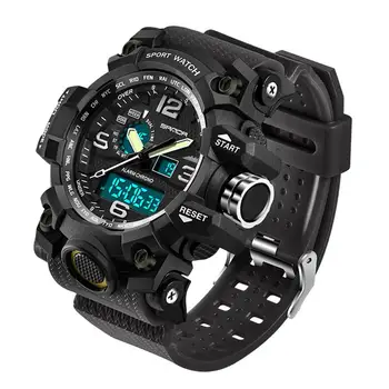 

Men Sports Waterproof Dual Time Electronic Digital Quartz Wrist Watch Outdoor sports electronic watch multifunctional quartz wat