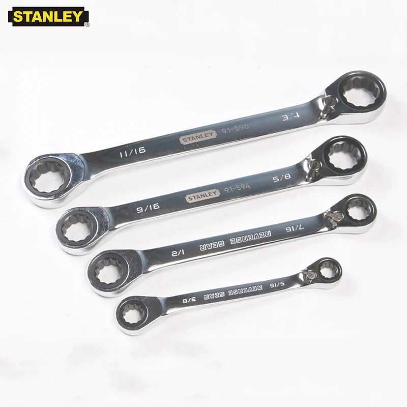 Stanley 1pcs imperial reverse gear ratchet wrench 72 tooth dobule-ring 5/16 3/8 7/16 1/2 9/16 5/8 11/16 3/4 mechanical car tools |