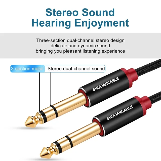 1/4 "Maschio A Femmina Prolunga 6 35 MM Cavo Estensione Chitarra - Foto 5