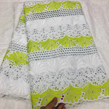

Latest African Cotton Lace Fabric High Quality Swiss Voile Lace in Switzerland 100%Cotton embroidery French net Lace for Women