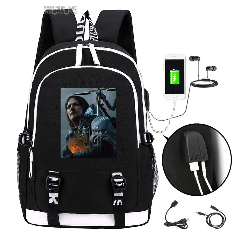 Рюкзак со странностями смерти, Модный usb рюкзак для ноутбука, школьная сумка для девочек и мальчиков, Подростковая детская классная сумка для книг - Цвет: 02