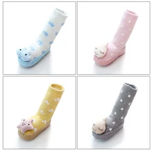 Лидер продаж года, осенне-зимние мягкие хлопковые носки для детей Носки с рисунком Нескользящие толстые теплые носки-тапочки для малышей в подарок