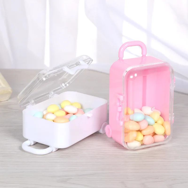 Blau Beafavor Kreative Transparente Koffer Candy Dekoration Box Mini Trolley Candy Box