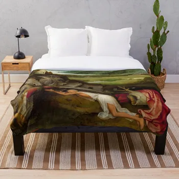 

Hieronymus Bosch Saint Jerome at prayer Throw Blanket Soft Sherpa Blanket Bed Sheet Single Knee Blanket Office Nap Blanket
