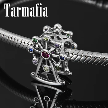 

Happy Memories 925 Sterling Silver Colorful Zircon Ferris Wheel Beads Fit Original European Bracelet Necklace Jewelry making