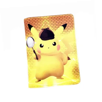 

Pokemon Detective Pikachu Travel PU Passport Cover ID Credit Card Holders Women Men Passport Holder Cartoon Bifold purses Cute