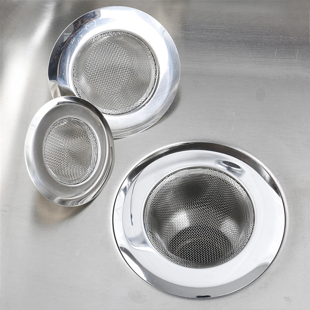 Stainless Steel Sink Strainer Hair Catcher Stopper Kitchen Waste Plug Filter Mesh Bathroom Anti Clogging Floor Drain Cover Tools