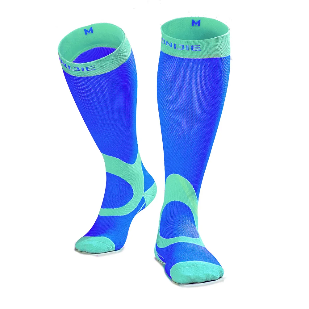 AONIJIE Компрессионные носки, чулки, спортивные, для велоспорта, медсестры, шины, спортивные, уличные, E4069, подходят для бега, марафона, футбола - Цвет: E4069-Blue