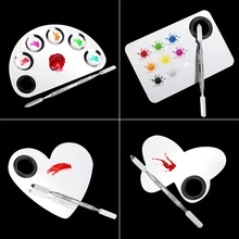 

Makeup Tools Finger Ring Mix Color Palette Nail Manicure Eyeshadow Make Up Cream Make Up Accessories Stainless Steel Plat