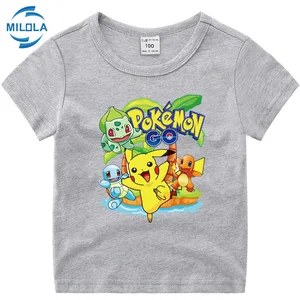 Takara Tomy Pokemon Pikachu T-shirt  For Kids Summer  Tees Boys Girls Funny Anime Tshirt Cute Children Clothing Tops tshirt boy