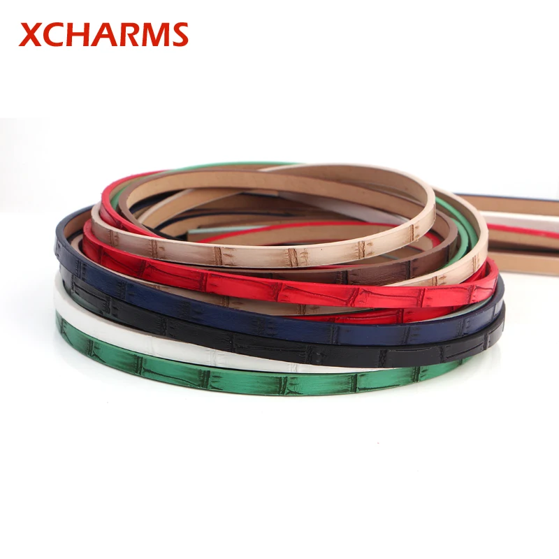 XCHARMS/5 мм плоский шнур из искусственной кожи/бамбуковая веревка с