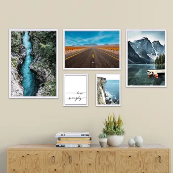 

Nordic Modern Landscape Picture Home Decor Nordic Canvas Painting Wall Art Mountain Scenery Print and Poster for Living Room