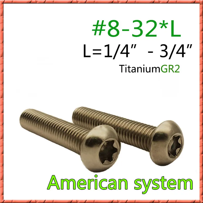 50 шт./лот Американская система #8 32*1/4 &quot~ 3/4&quot GR2 чистая титановая головка круглые