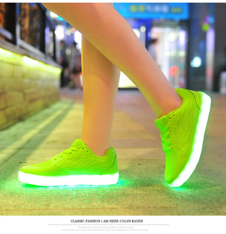 Sapatos para Crianças e Adultos Tênis para Meninos Sapatos de Festa de Incandescência Tamanho Chargering Ilumine Acima Meninas Masculino Feminino 35-40 Usb Led 25 High Quality Mamãe e Bebê