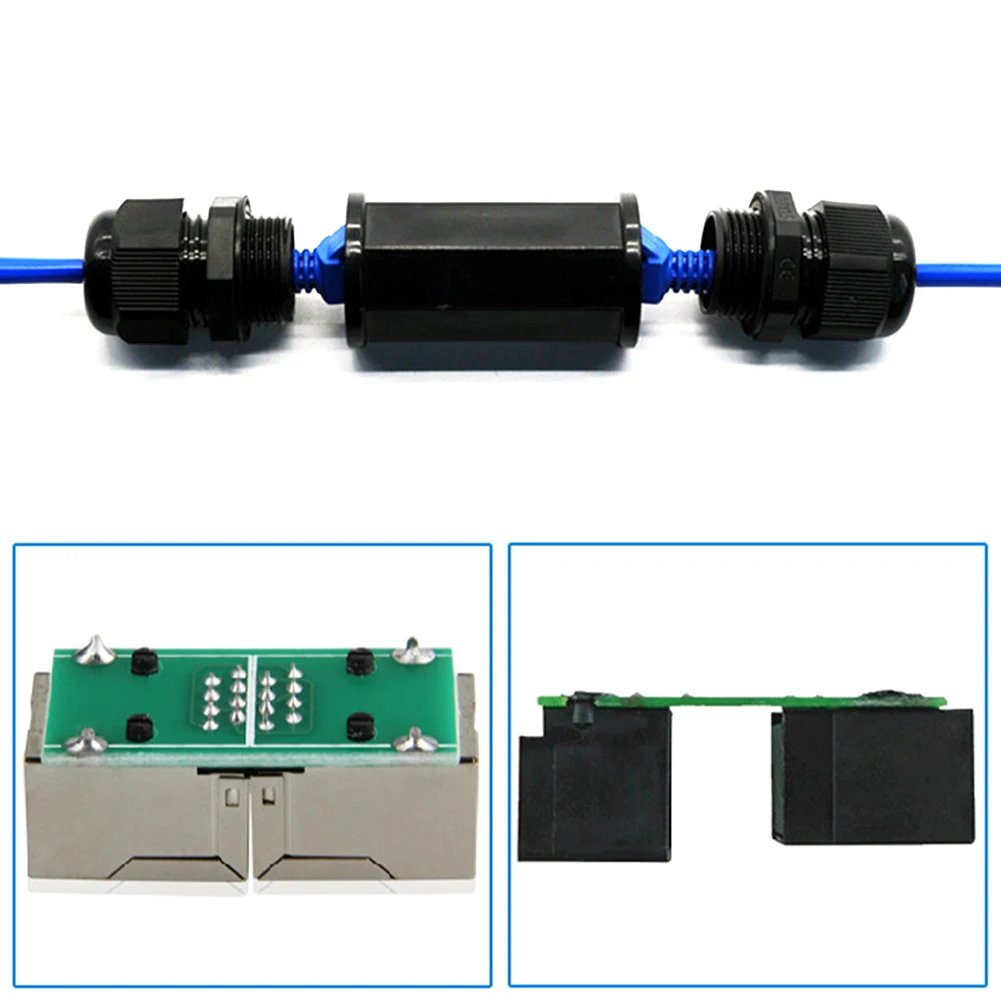 Водонепроницаемый RJ45 Ethernet адаптер IP67 Пылезащитная муфта сетевой кабель Разъем открытый LAN черный легко использовать ABS женский