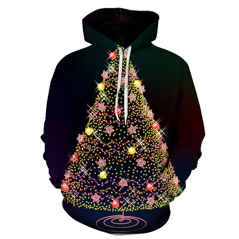 

Men's latest Christmas tree hoodie sweatshirt with hood 3D printing casual vacation party men's casual fashion top S-6X