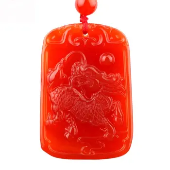 

LETSFUN Fine Jewelry Superb Technology Red Agate Kirin Brave Troops Peace Wealthy Necklace Pendant Free Shipping