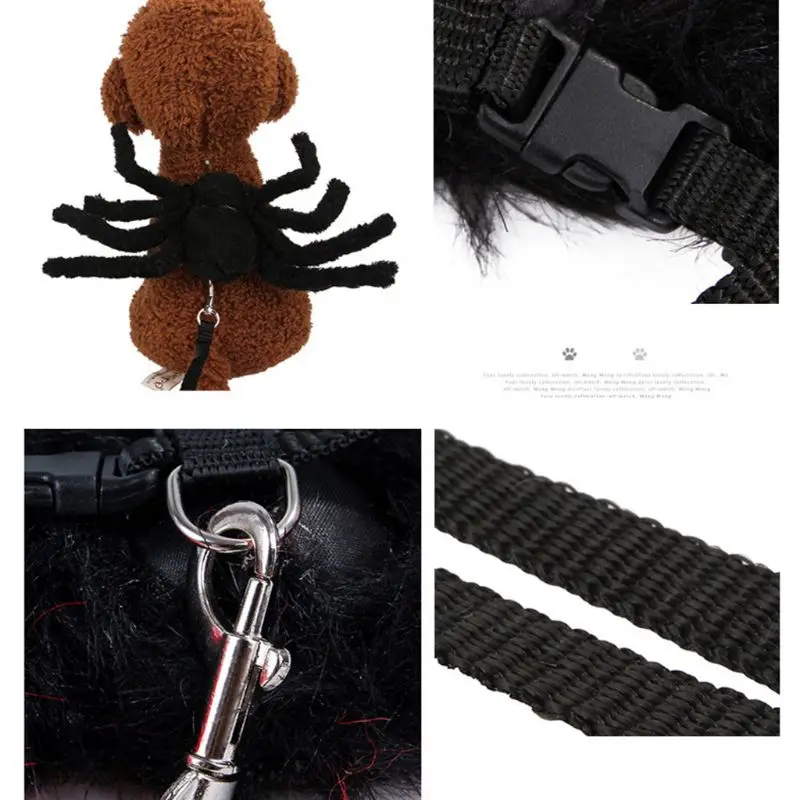 Cat Chest Strap Pets Halloween Christmas Dress Up Spider Shape Dog Cats Leash 6XDD
