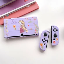 

Lovely Girls Purple Shell For Nintendo Switch OLED Case Soft TPU Cover Joy-Con Shell For Nintendo Switch Oled Accessories