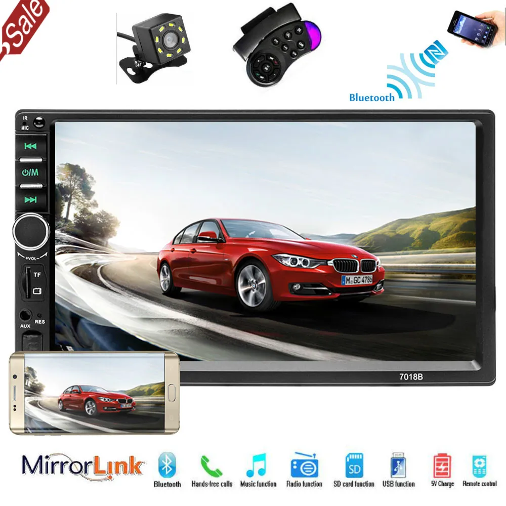 

2 din Car Multimedia player Autoradio 2Din 7" Radio Audio Stereo Touch Screen Video MP5 Player Bluetooth TF USB FM