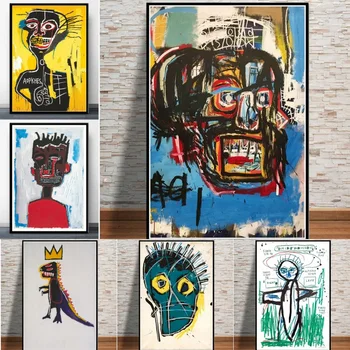 

Abstract Street Art Canvas Painting Poster and Prints Pictures Jean Michel Graffiti Modern Artist Artwork for Home Decor Cuadros