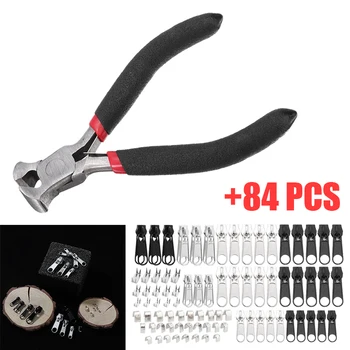 

84pcs Universal Metal Zip Head Repair Tool+Install Pliers Replacement Slider Kit for DIY Jean Bags Outdoor Tents Repairing Tools