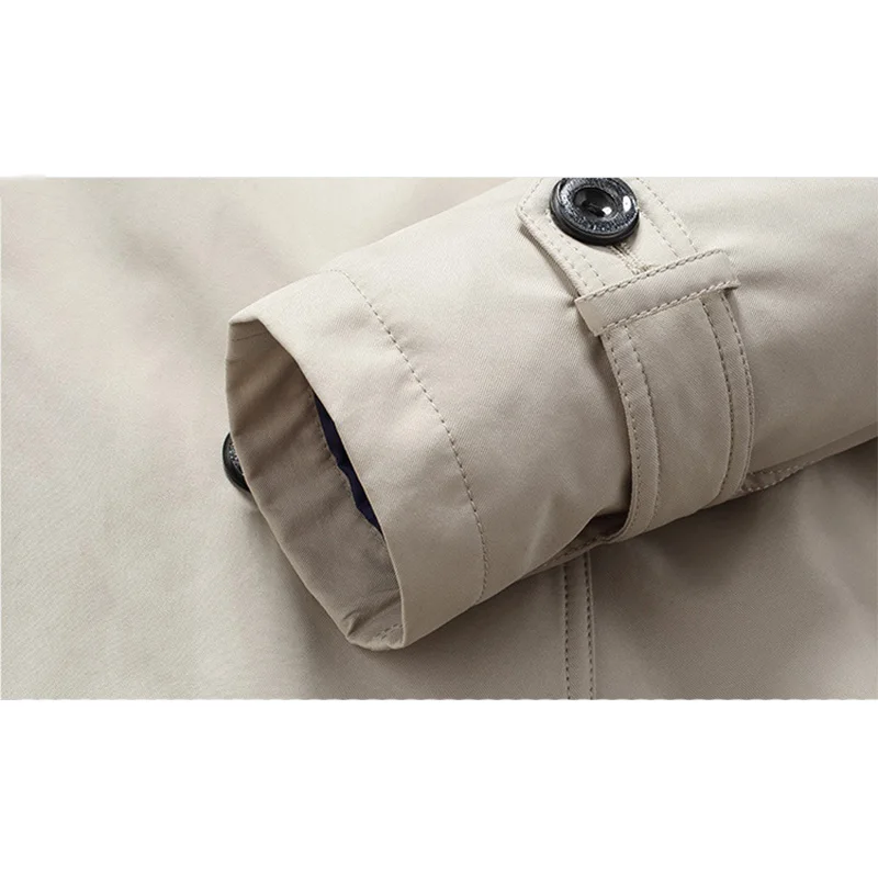 New Autumn Winter Male Business Windbreaker Jacket Classic Long-section England-style Men's Overcoat Jacket Long