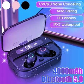 

bluetooth Touch Earphones Wireless Stereo Headset Cold Light LED Display 4000mAh Charging Box Noise Canceling IPX7 Waterproof