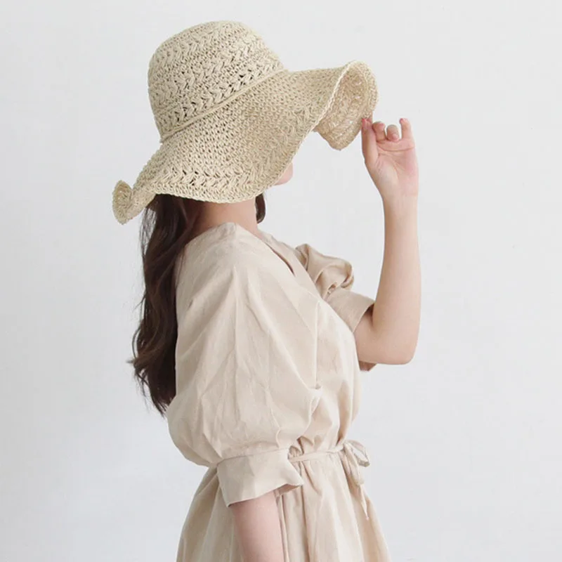 ladies hat spring hat straw retro touraat women summer luffy helen kaminski pink straw beach woman Raffia hats
