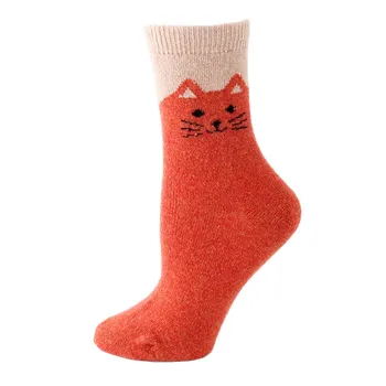 

1 Pair Women Cotton Socks Animal Lovely Cat Print Women's Socks Comfortable Autumn Winter Socks in 2020