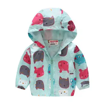 

2019 Kids Clothes Boys Jackets Children Hooded Zipper Windbreaker Baby Fashion Print Coat Infant Waterproof Hoodies For Girls