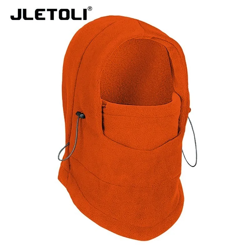 JLETOLI термальная флисовая Зимняя Маска для лица Лыжная тренировочная велосипедная маска ветрозащитная уличная велосипедная маска утолщенная Спортивная велосипедная шапка - Цвет: orange