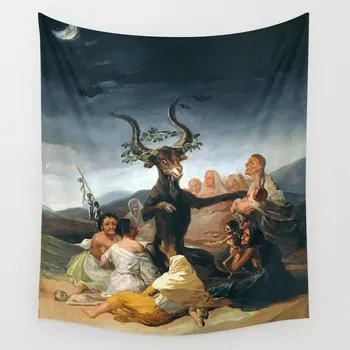 

The Sabath of the Witchs Goya Tapestry Wall Hanging Room Carpet Bedspread Beach Mat Tapestries Art Home Accessories