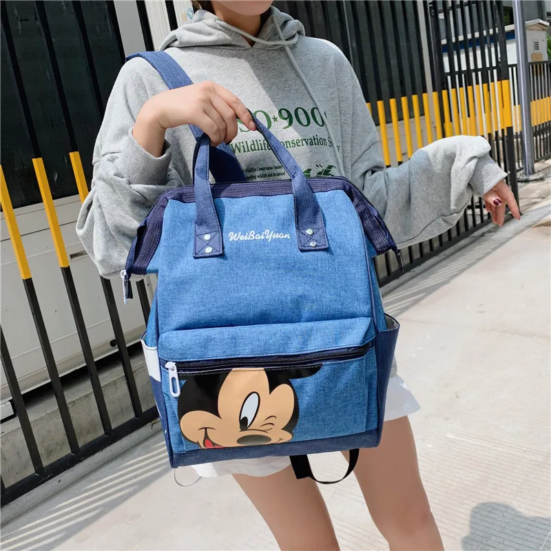 Рюкзак женский с изображением Микки Мауса модный вместительный ранец для