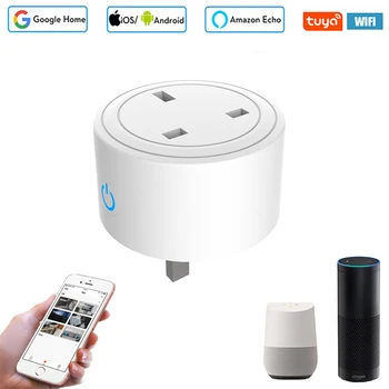 

Wifi smart socket UK plug Alexa mobile phone 10A timer socket remote control Voice google assistant 110V 220V
