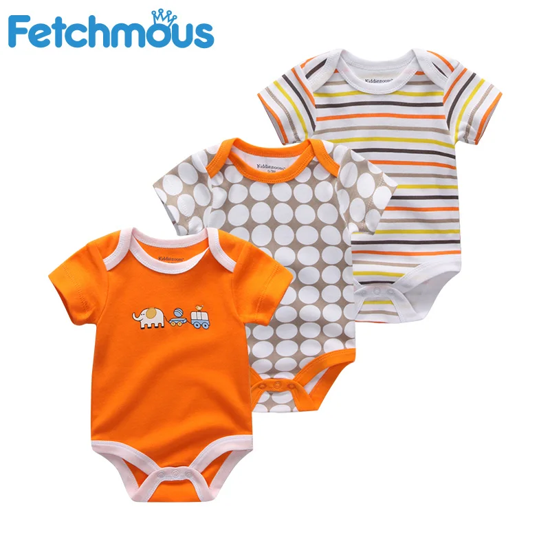 Коллекция года, Одежда для новорожденных мальчиков 3 шт./компл. хлопковые комбинезоны для девочек Дизайнерская одежда с короткими рукавами и рисунком для малышей roupas de bebes - Цвет: baby rompers1