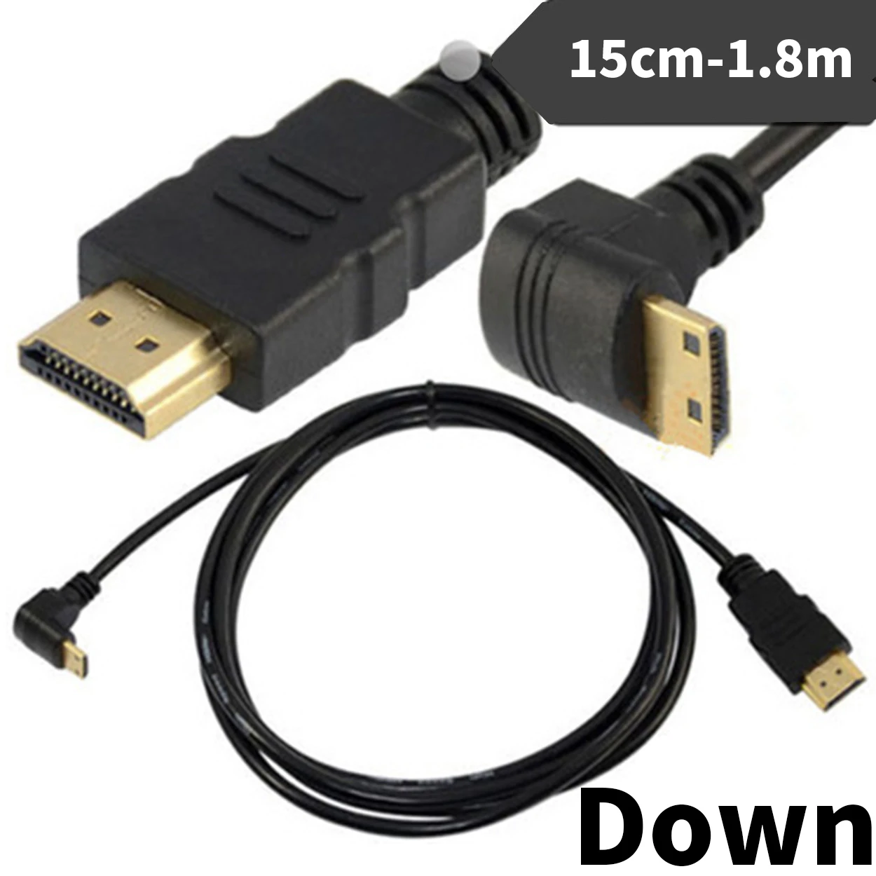 Премиум Full1080P HDMI V1.4 кабель типа папа к Mini угол 90 градусов HDTV 15 см 1 8 м|Кабели HDMI| |