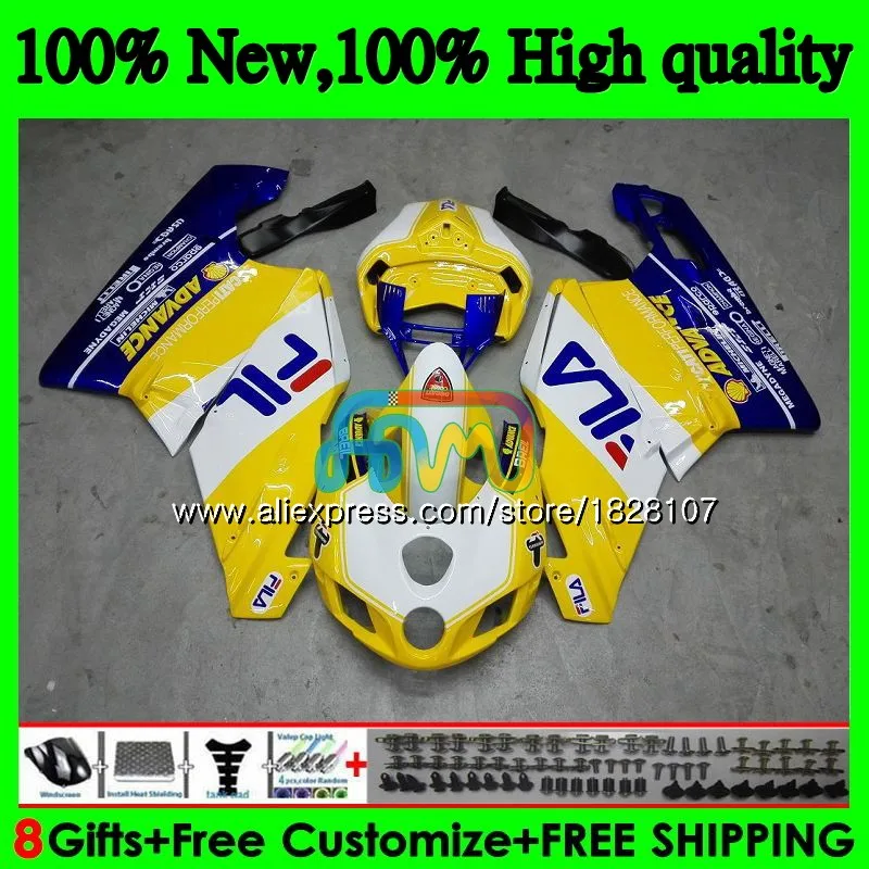 OEM тело для поездок на мотоцикле DUCATI 749-999 749S 999 S 749 999 синий желтый ярко-03 04 Кузов 78BS. 8 749 999 S R 749R 999R 2003 2004 обтекатели комплект