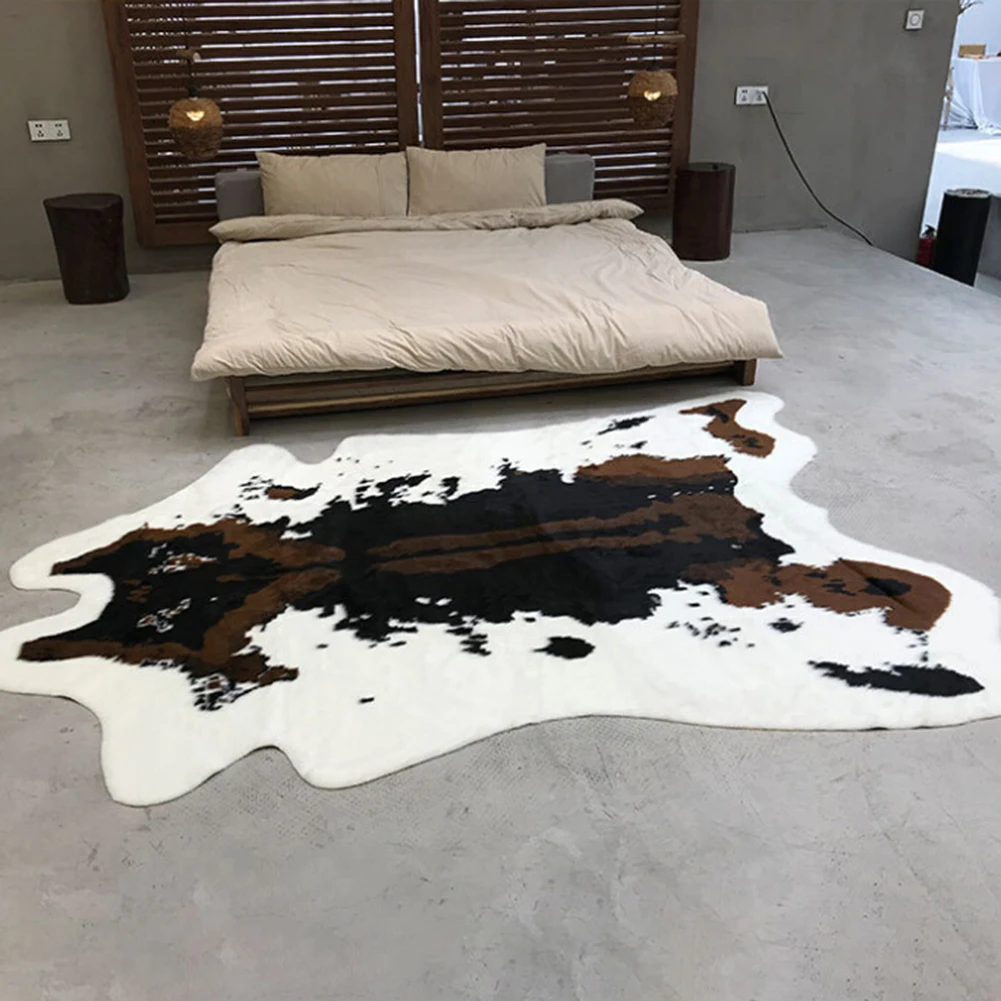 110x95 см Ковер С Рисунком Тигра из коровьей кожи, нескользящий ковер для пола, коврик для спальни, офиса, гостиной, домашний декор