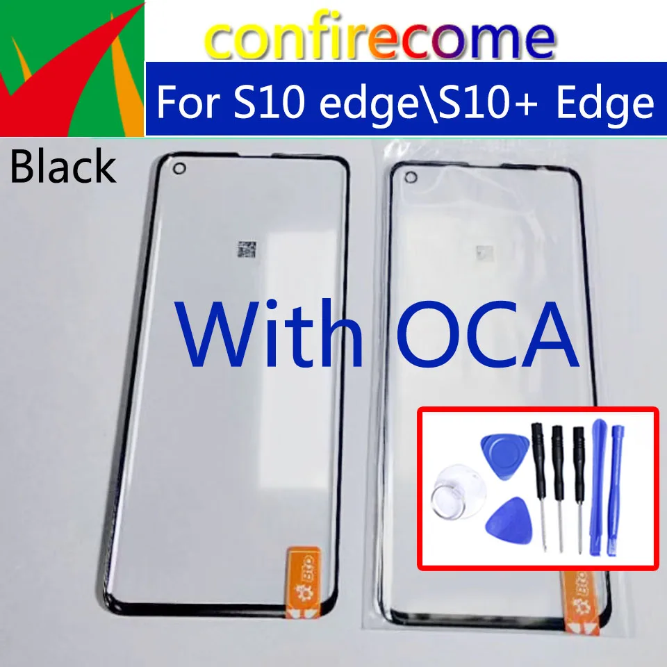 Per Samsung Galaxy S10 Edge \ S10 + Edge \ S10 Plus Edge Touch Screen Pannello Frontale In Vetro Lcd Display Esterno Sostituzione Dell'Obiettivo