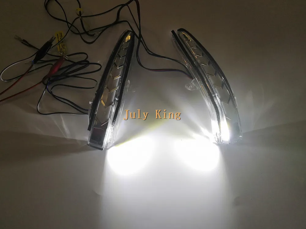 LED Rear-view Mirror Lights Case for Toyota Alphard Vellfire 30-19, B-type DRL+ Streamer Yellow Turn Signals+ Ground Lamp