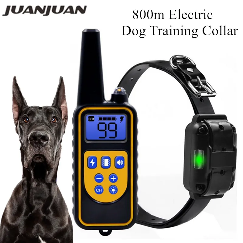 

Dog Collar 800m Electric Dog Training Collar Pet Remote Control Waterproof Rechargeable for All Size Shock Vibration Sound40%off