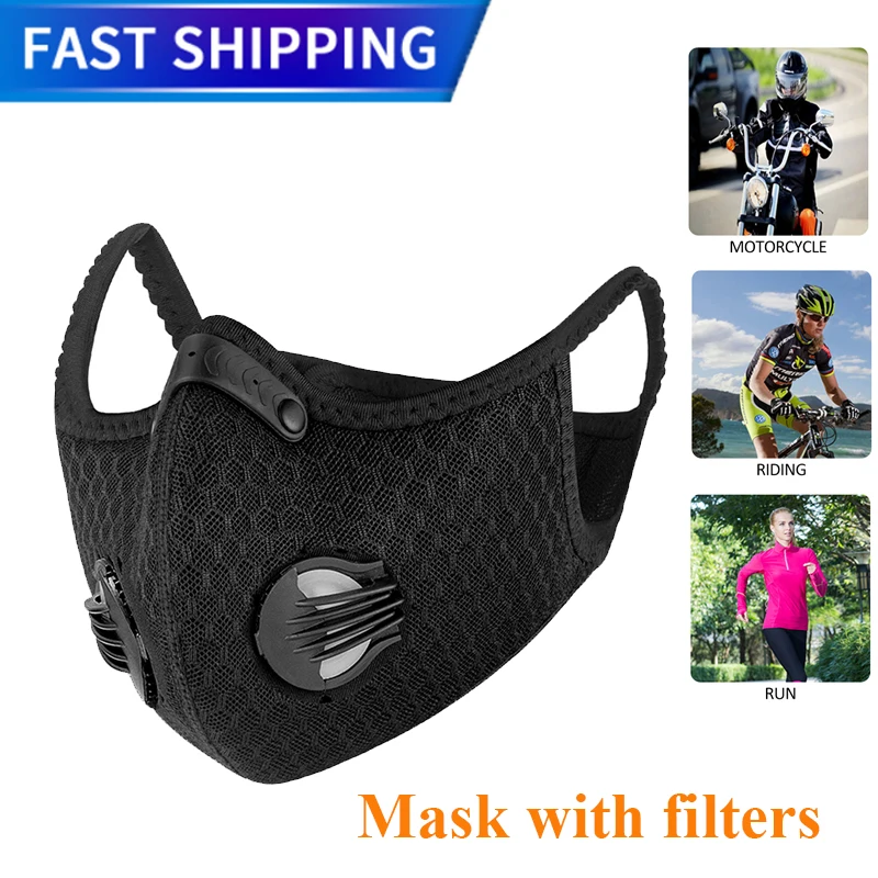 

In Stock Outdoor Anti PM2.5 Anti-dust Half Face Mask Mouth-muffle Windproof For Bicycle Skiing Mask Filters PK N95 FFP3 Mask