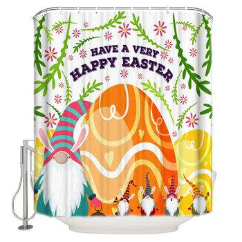 

Easter Day'S Gnome Egg Plant Bathroom Shower Curtain Home Decoration Bathroom Accessories Shower Curtain
