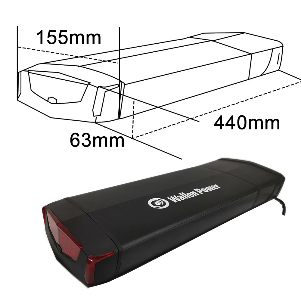 Wallenpower фара для электровелосипеда в Батарея 18650 литиевых батарей 36V 13AH