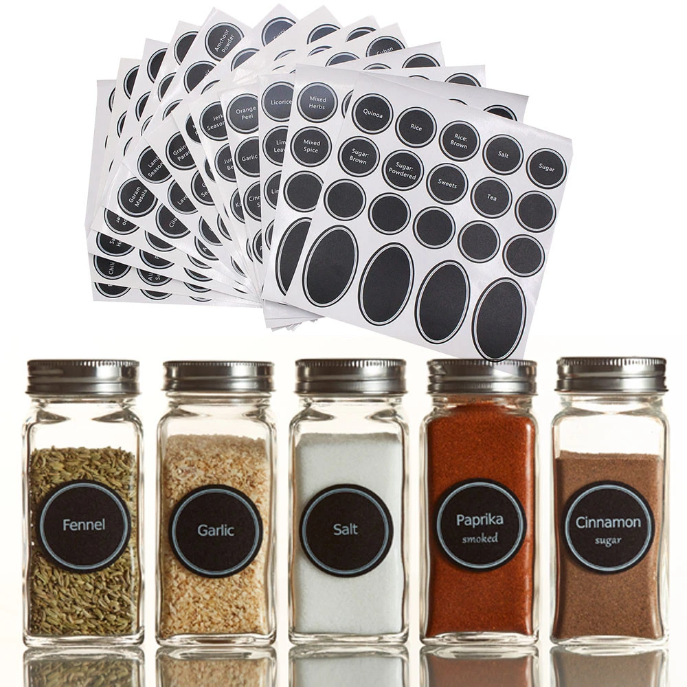 320+ Printed Spice Jar and Pantry Label Set Chalkboard Round Stickers Labels Label wine bottle seasoning bottle sticker Jar L*5