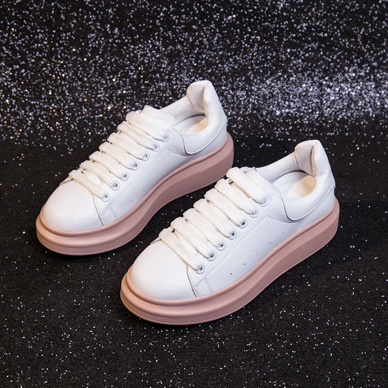 

2020 Women's Running Shoes Fitness Coach Fashion Comfortable Sneakers Cushion Height Platform Lace Walking Women's Shoes W34-36