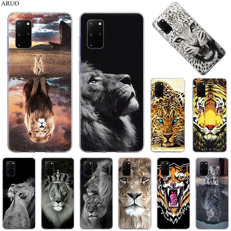 Чехол для телефона Samsung S20 Ultra S10 Lite S9 S8 Lion king Tiger Animal Cover Note 20 10 Pro 9 8 мягкие