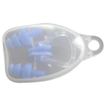 

Nose Clip Earplugs Set Surf Diving Swimming Pool Accessories For Adults Ear Plug Water Soft Waterproof Silicone Swimming，Blue