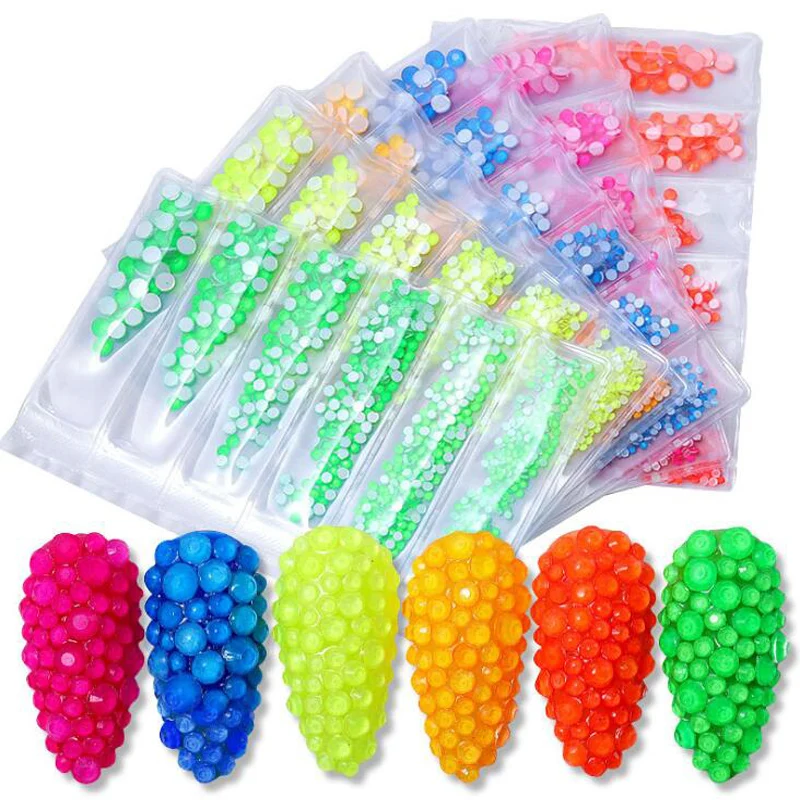 

Nail Rhinestones Nail Art Decorations Net Red Luminous Rhinestones Fluorescent Rhinestones Shiny Flat Nail Jewelry For Nails